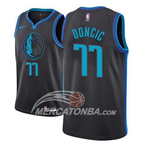 Maglia NBA Dallas Mavericks Luka Doncic Ciudad 2018-19 Blu